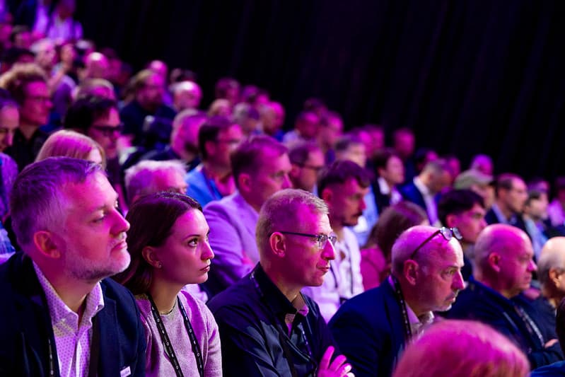 The audience watching a session at a previous The Things Conference